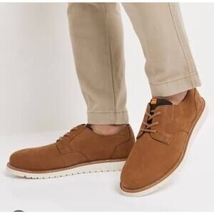 Hush Puppies Men’s Jensen Suede Oxfords Shoes Camel Tan Size 10 Lace Up